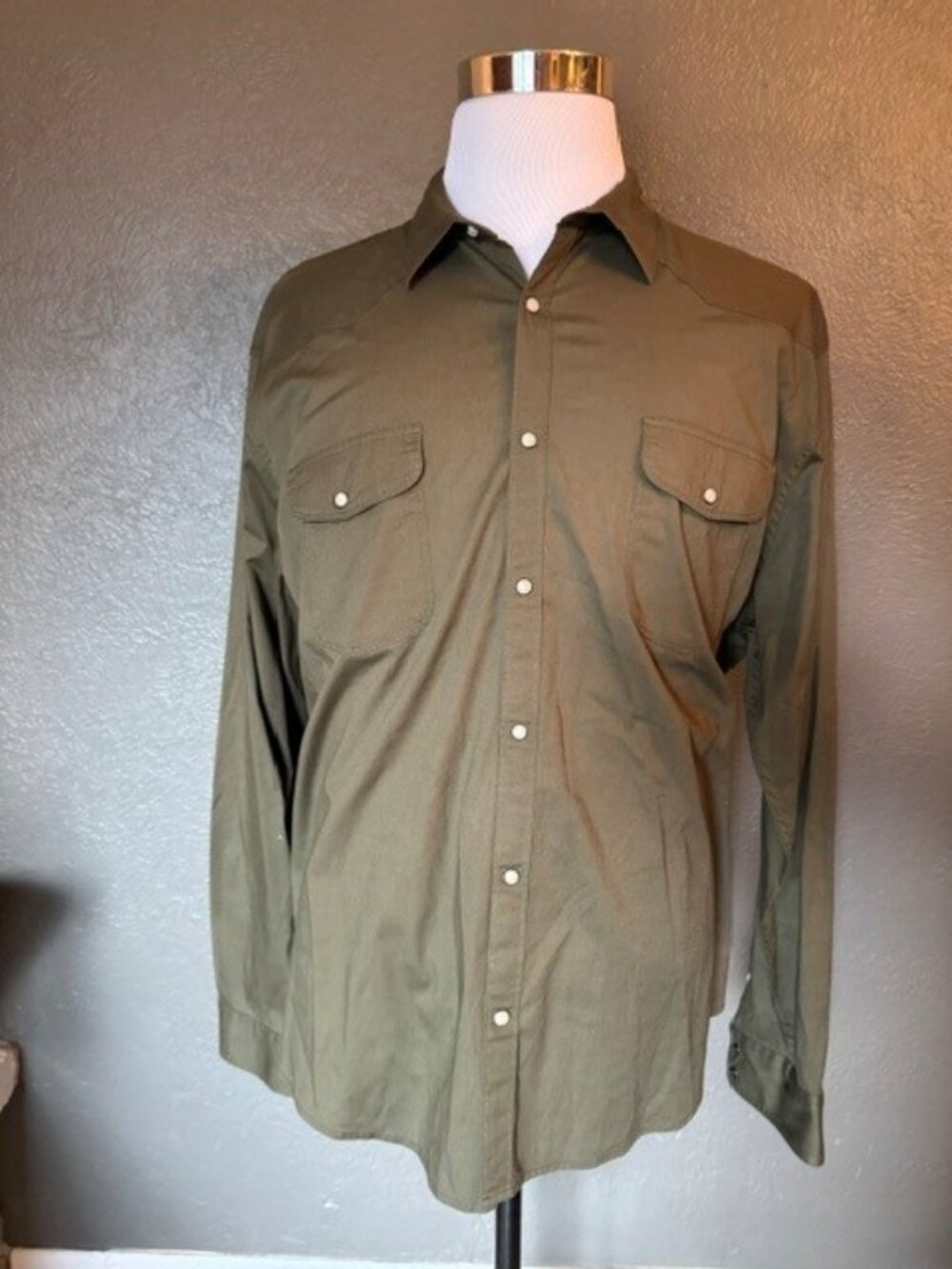 Mens XXL Lucky Brand Military Style Button Down Shirt